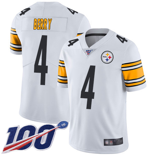 Men Pittsburgh Steelers Football #4 Limited White Jordan Berry Road 100th Season Vapor Untouchable Nike NFL Jersey